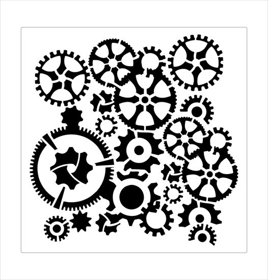 Picture of Gears 12X12 - Stencil