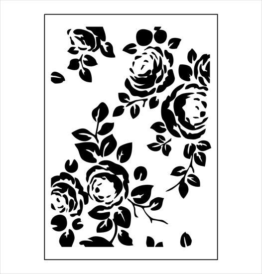 Picture of Roses A4 - Stencil