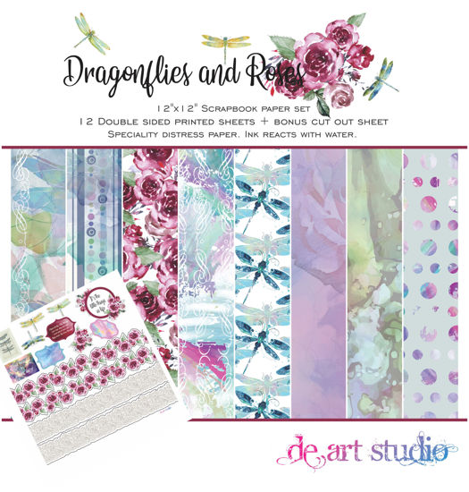 Picture of Dragonflies and Roses 12"x12" Paper Pack