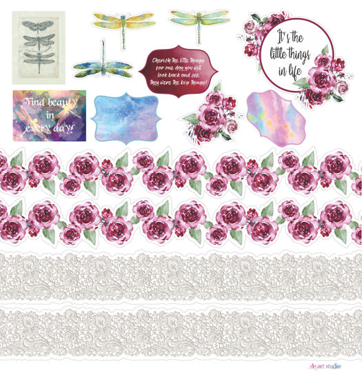 Picture of Dragonflies and Roses Cutout Sheet