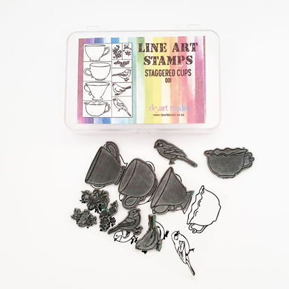 Picture of Line Art Stamp Set - Staggered Cups 001