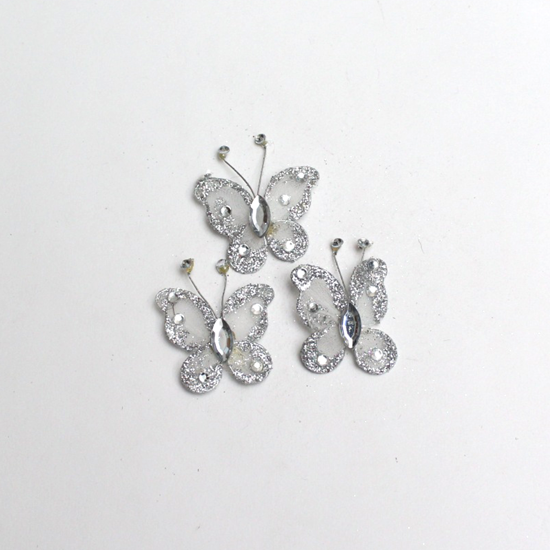 Picture of Wire Net Butterfly - White/Sliver  - Large - 203076-1