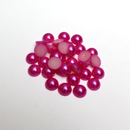 Picture of 203030-019 - Pearly Flat Beads - Cerise 12mm