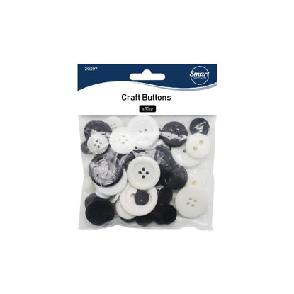 Picture of Craft Buttons - Black & White