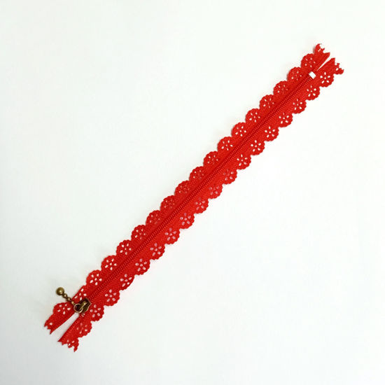 Picture of Red - Lace Cutout Zipper