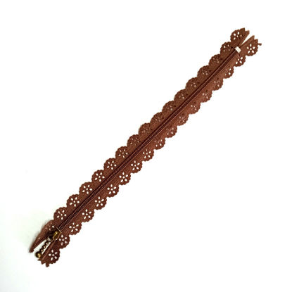 Picture of Brown - Lace Cutout Zipper