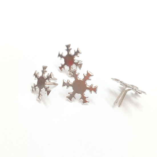 Picture of 12mm Silver - Snowflake Brads