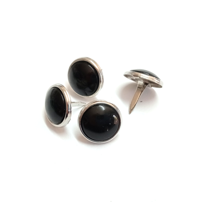 Picture of 12mm Black - Flat Pearl Brads